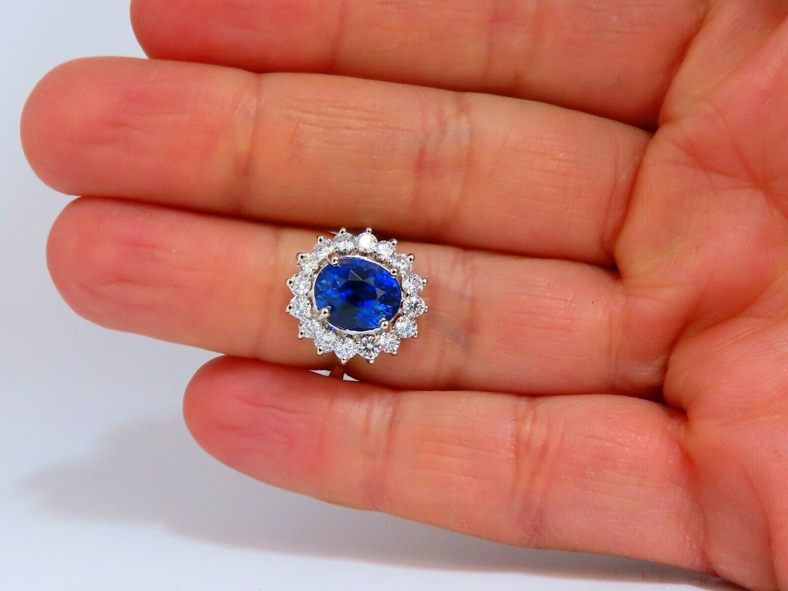 GIA Certified 4.08 Carat Natural Madagascar Sapphire and Diamond Ring in 14K White Gold - Perfect for Engagement, Wedding & Anniversary Gifts