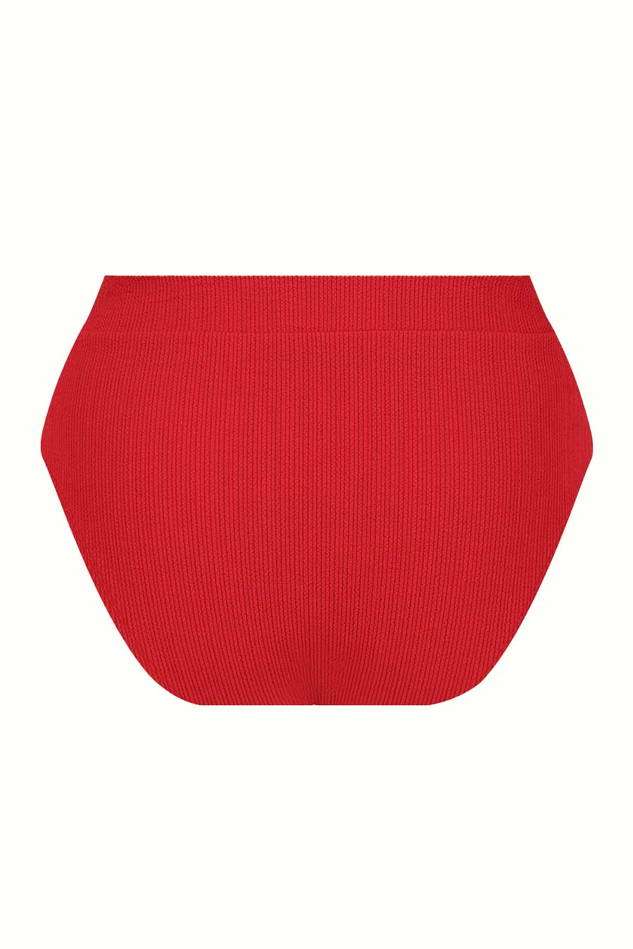 Byron High Waisted Bikini Bottom - Red Textured Swimwear for Women | Beach, Pool & Summer Vacation Essentials
