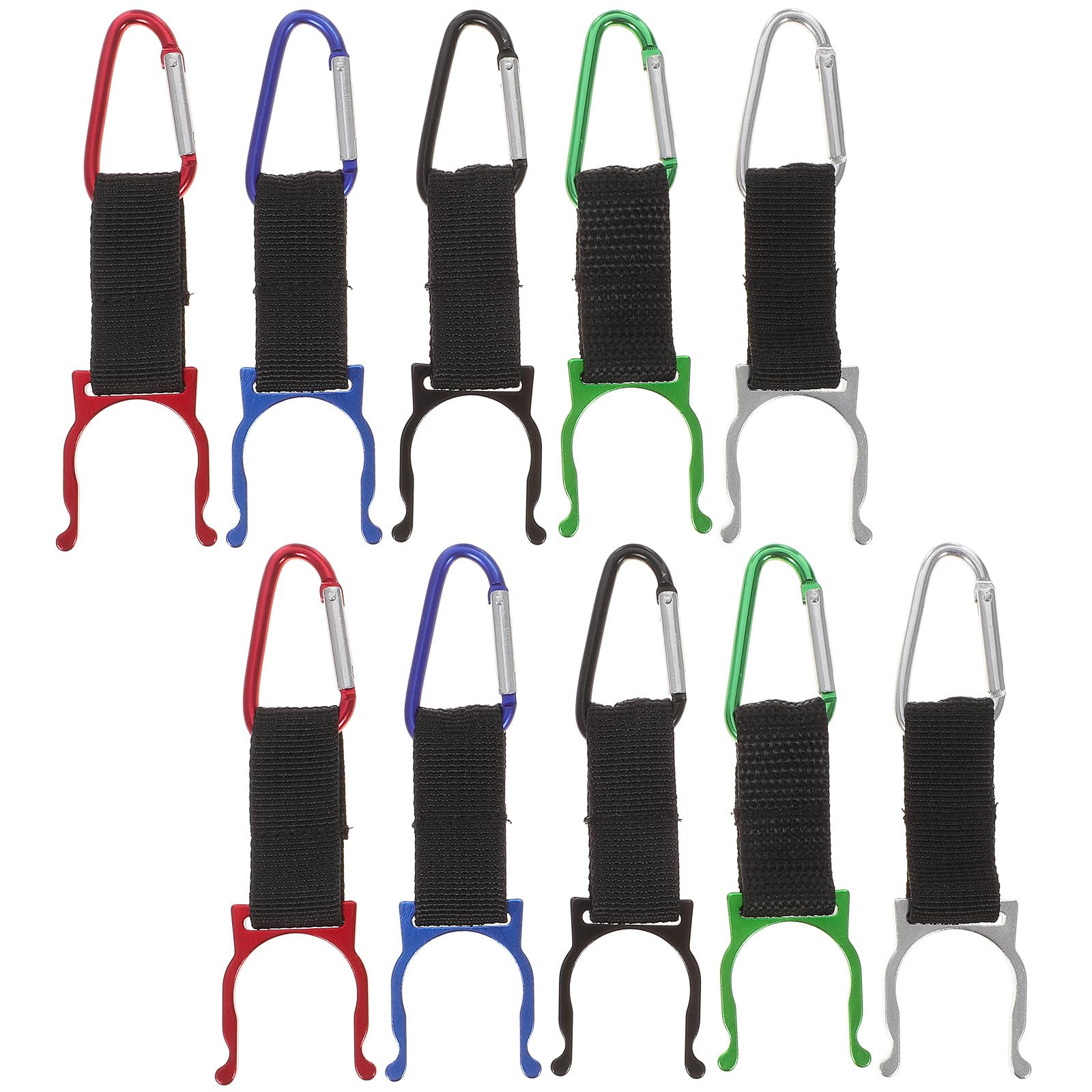 10pcs Portable Water Bottle Holder Clip - Hanging Water Bottle Buckle Ring for Backpack, Belt, Bike & Camping Gear - Outdoor Accessories for Hiking, Gym, Travel & Sports (Random Color)