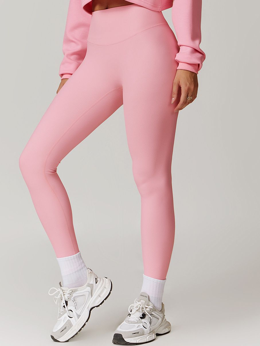 ZASUWA Women's High Waisted Ribbed Leggings - Tummy Control, Butt Lift, Quick Dry & Stretchy Workout Yoga Pants for Gym, Running & Everyday Wear