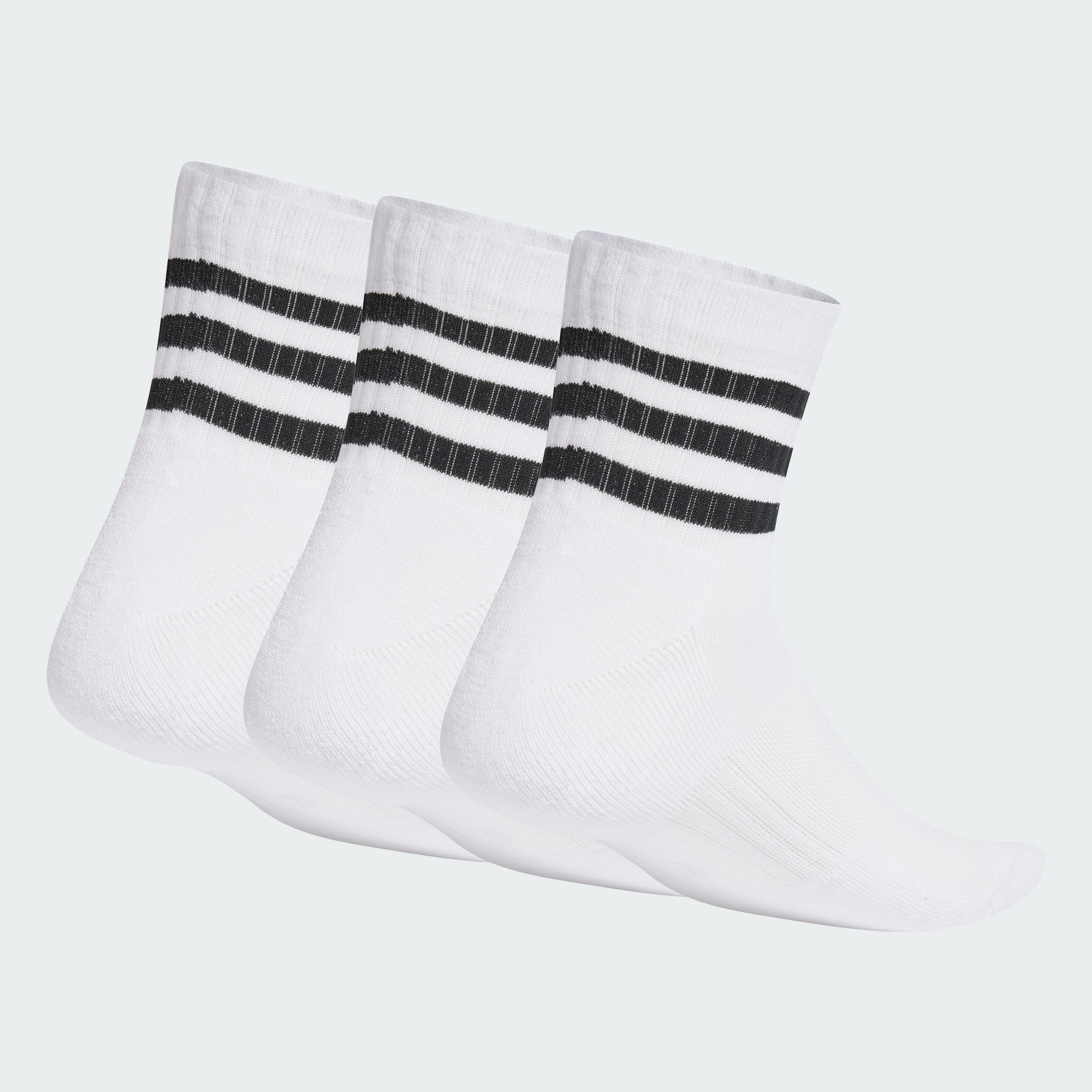Adidas Unisex 3-Stripes Cushioned Athletic Socks - 3 Pairs Pack for Running, Gym & Everyday Comfort - Breathable Mid-Cut Sports Socks for Men & Women