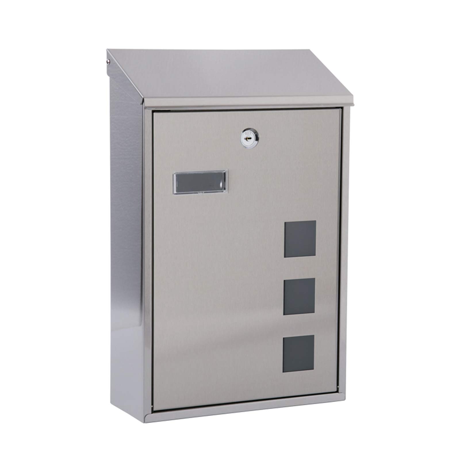 Stainless Steel Wall Mounted Outdoor Mailbox - Weatherproof & Lockable Galvanized Post Box for Modern Homes | Perfect for Houses, Apartments & Offices