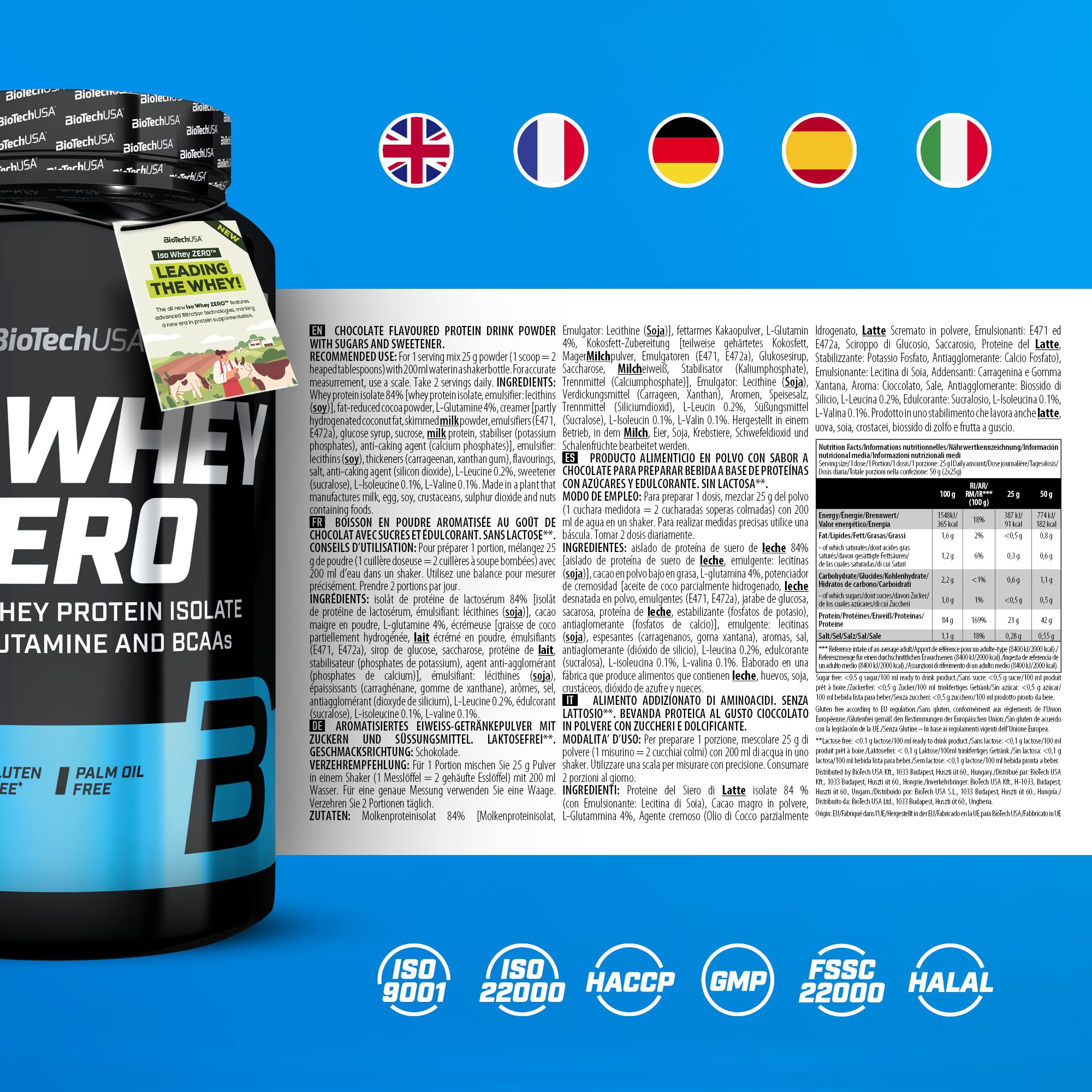 BioTechUSA Iso Whey Zero 908g - Premium Whey Protein Isolate Powder for Muscle Recovery & Growth - Ideal for Post-Workout, Gym & Fitness Enthusiasts