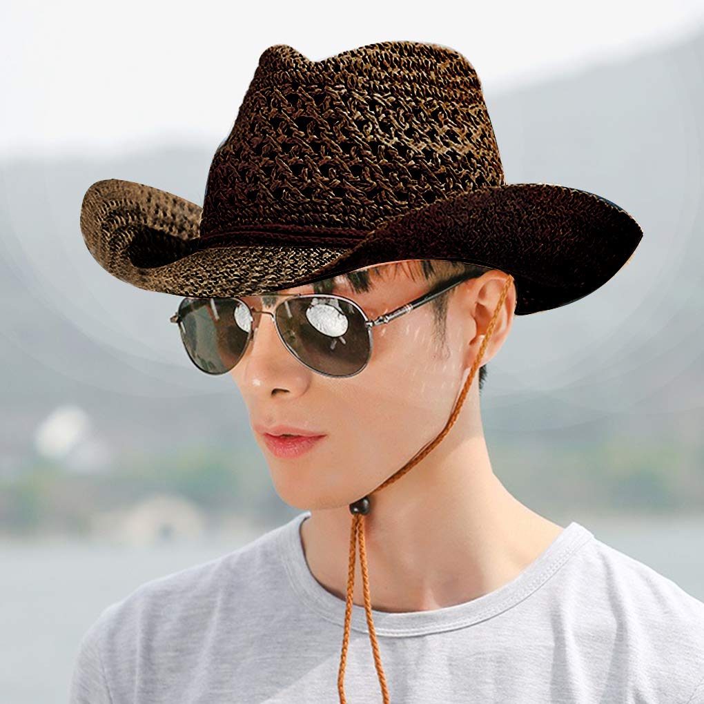 **Unisex Straw Hat for Summer - Floppy Packable Panama Fedora Beach Sun Hat with UPF 50+ & Adjustable Chin Strap - Perfect for Beach, Pool, Travel & Outdoor Activities**