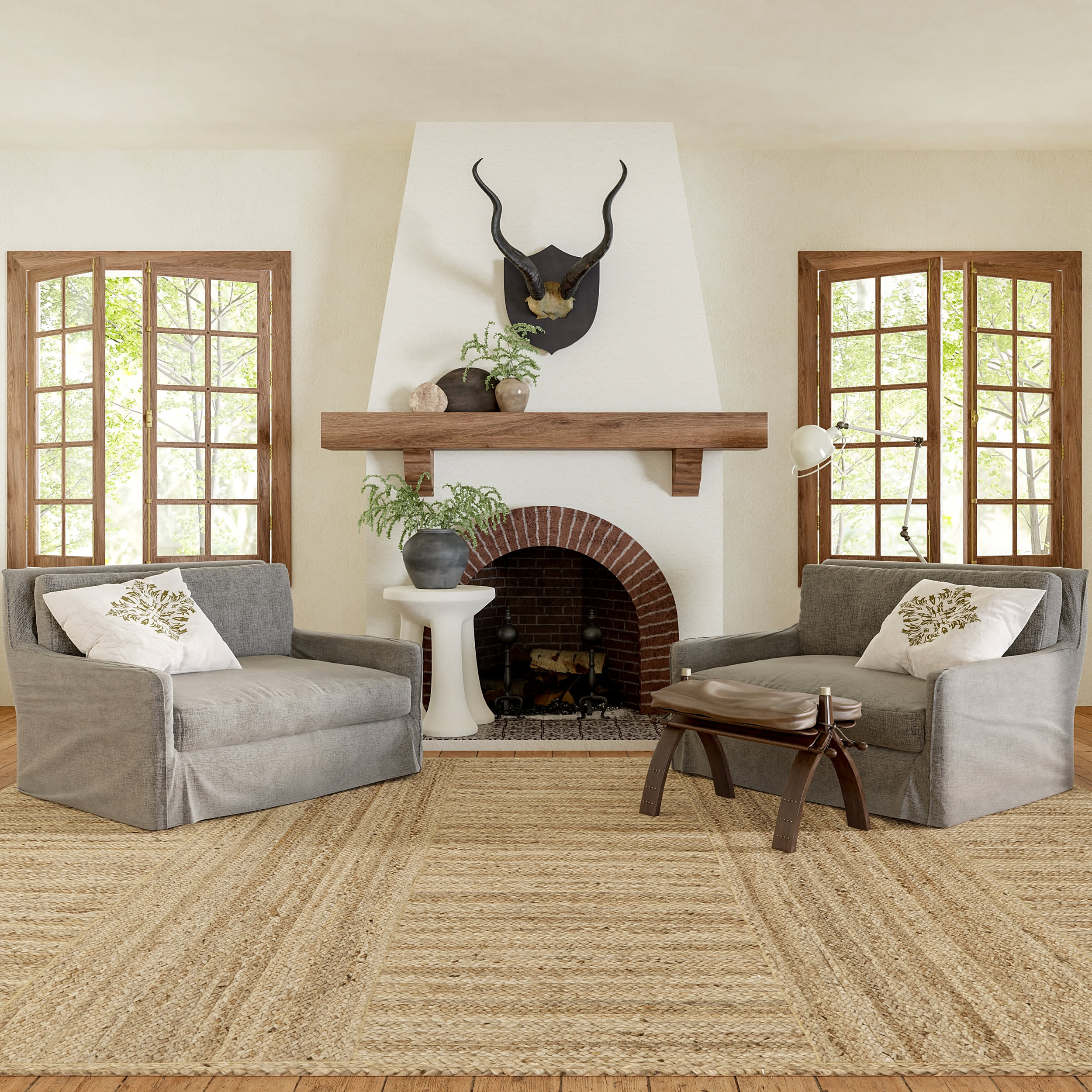 Natural Alder Jute Rug - Handwoven Eco-Friendly Floor Mat for Living Room, Bedroom & Home Decor | Soft & Durable Bohemian Style Area Rug