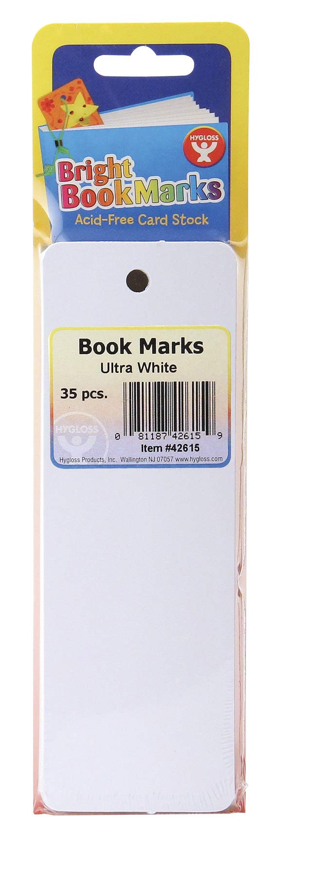 Hygloss Products White Bookmarks - 35 Pack, 2x6 Inches - Blank Cardstock Bookmarks for DIY Customization - Perfect for Reading, Gifts, and School Projects