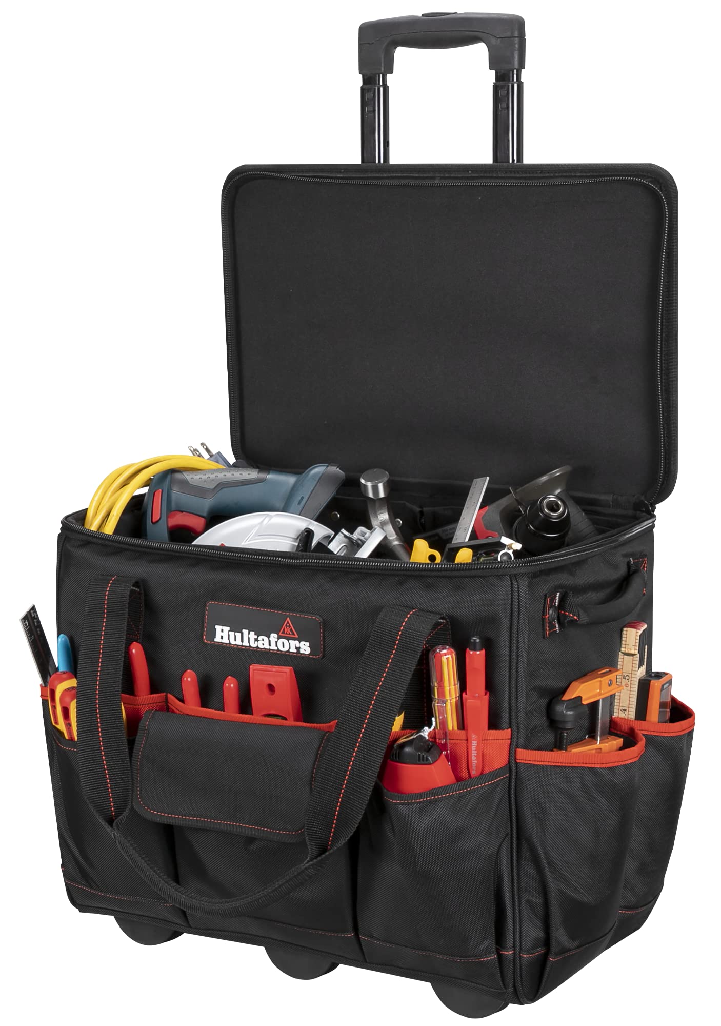 Hultafors HT5572 18-Inch Heavy Duty Roller Tool Bag for Electricians & Contractors - Portable Workshop Organizer with Wheels for Job Sites & Home DIY Projects