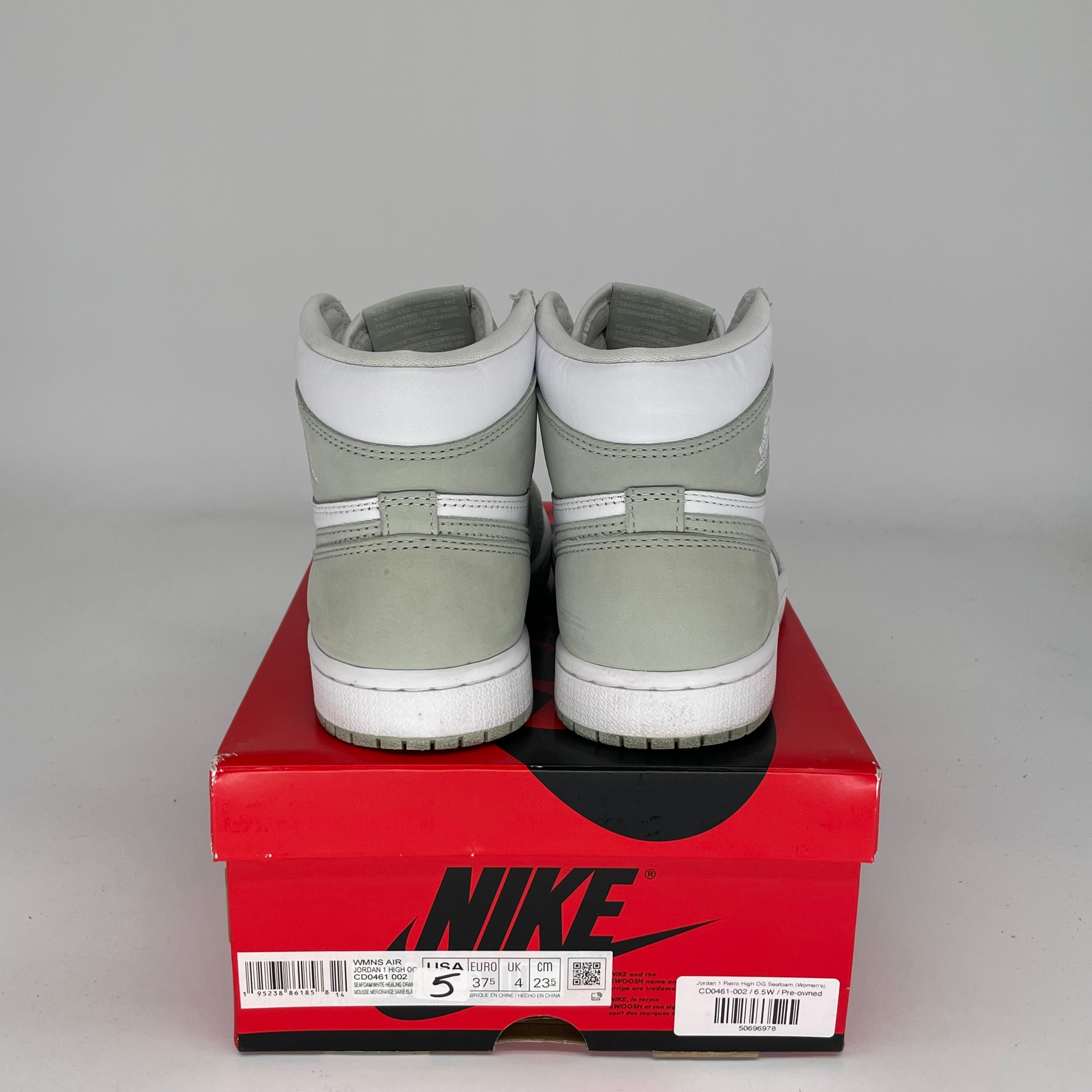 AIR JORDAN 1 SEAFOAM Women's Sneakers Size 5/6.5W - Retro Basketball Shoes for Women, Fashion Streetwear & Casual Wear - Style CD0461-002