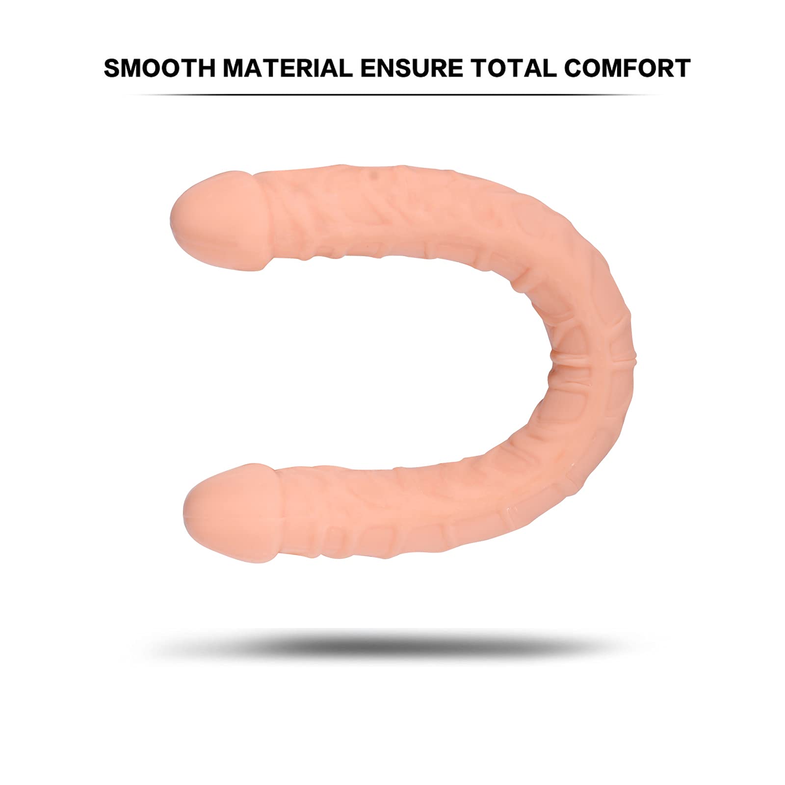 Realistic Double Dong Dildo with Veins - Lifelike Sex Toy for Women, Couples & Solo Play (Beige) | Perfect for Spicing Up Bedroom Fun & BDSM Exploration