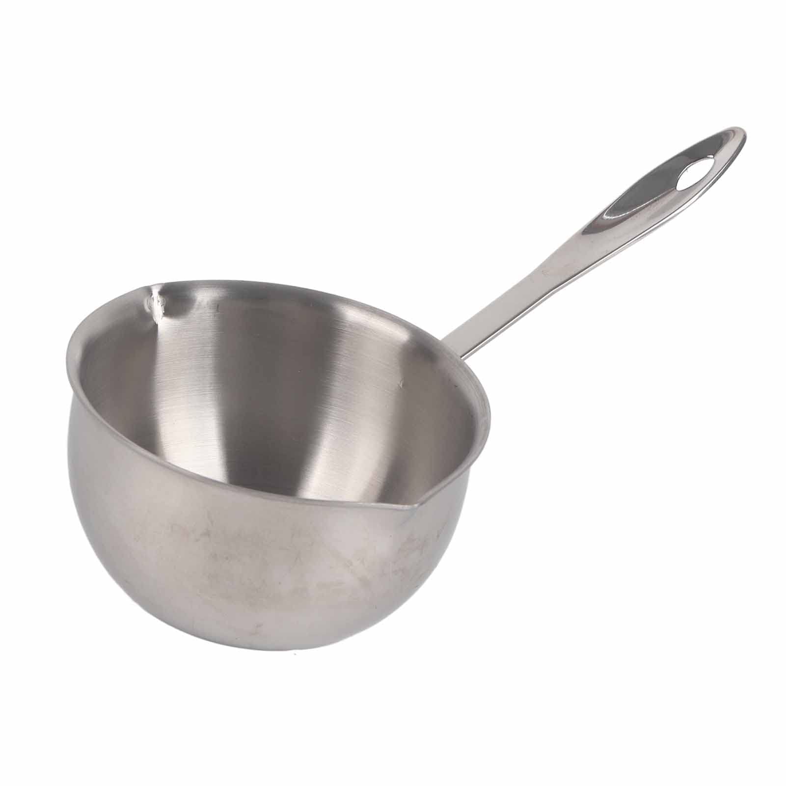 Premium Stainless Steel Mini Butter Warmer Pot - 300ML Milk Warmer & Small Saucepan with Ergonomic Handle - Induction, Electric & Gas Stove Compatible - Perfect for Coffee Shops, Home Kitchens & Camping Cooking