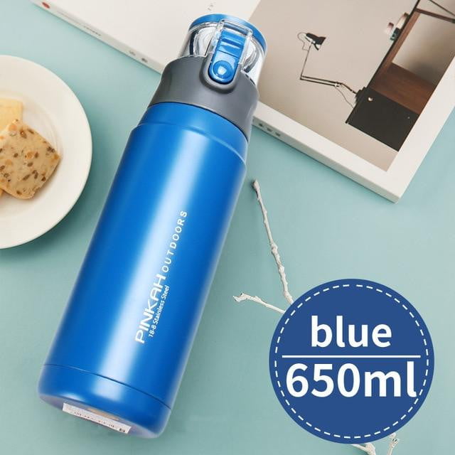 **PINKAH 650ML Stainless Steel Vacuum Insulated Thermo Mug - Leak-Proof Sports Water Bottle for Outdoor, Gym, Hiking & Travel - Keeps Drinks Hot/Cold for Hours**