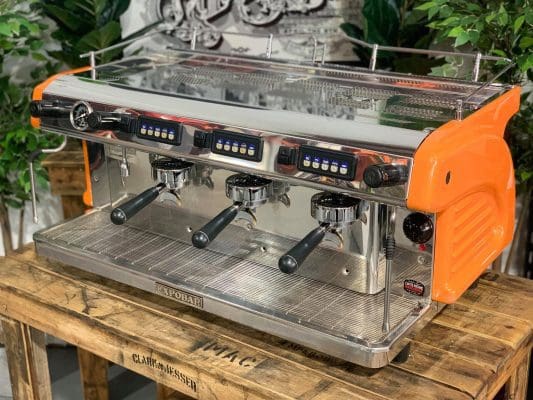 Expobar Ruggero 3 Group Commercial Espresso Machine - Orange - Perfect for Coffee Shops, Restaurants & Offices