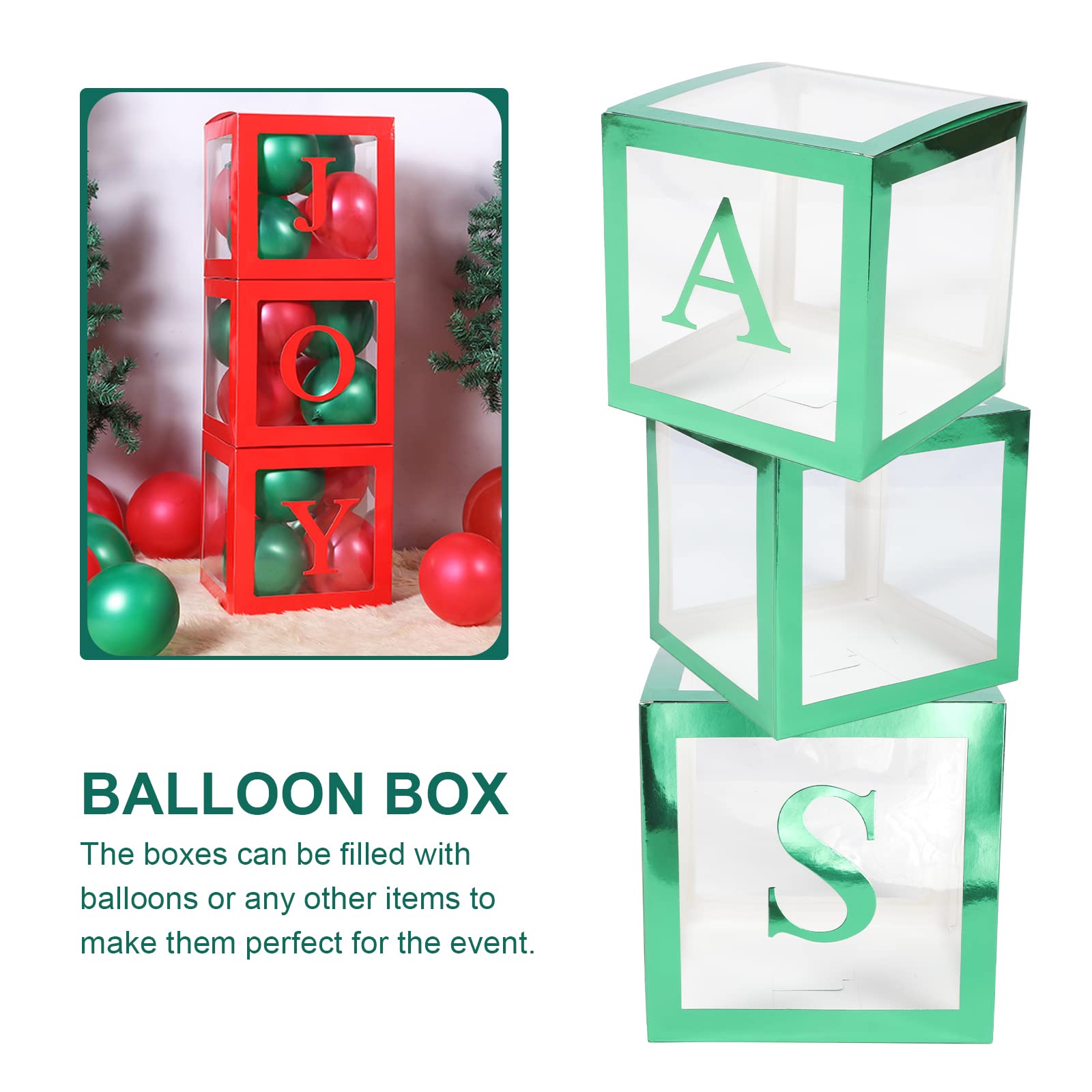 ABOOFAN 12-Piece Clear Balloon Box Set - Transparent Christmas Balloon Storage Case for Xmas Fireplace Decor, Photo Booth Backdrop, Letter Balloons & Party Props - Perfect for Holiday Decorations, Winter Celebrations & Festive Gatherings