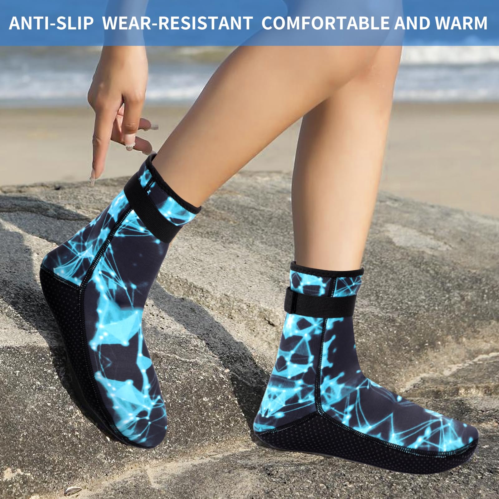 Thermal Neoprene Socks 3mm for Swimming & Sailing - Anti-Slip Wetsuit Socks for Men & Women