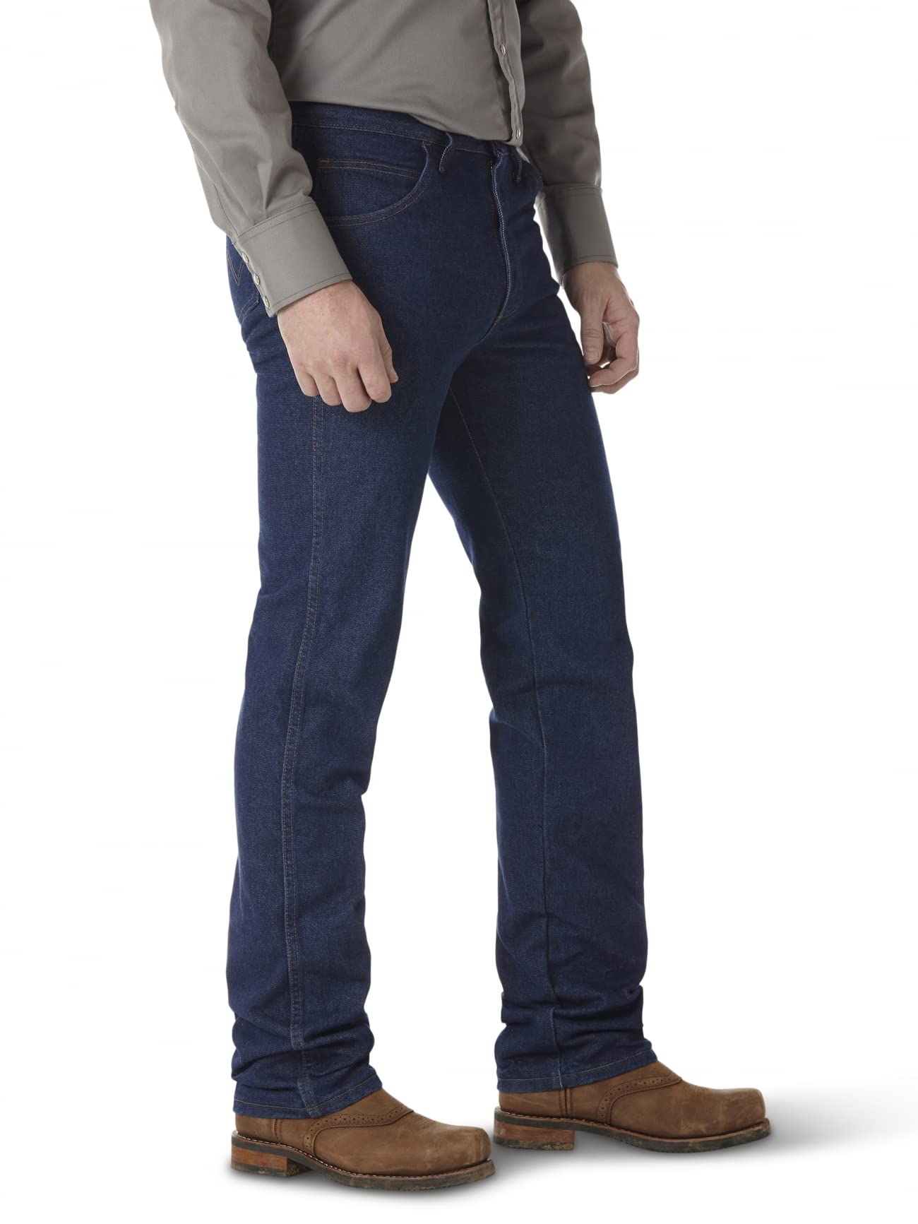 Wrangler Men's Flame Resistant Slim Fit Work Jeans - Durable & Comfortable for Construction, Welding & Outdoor Jobs