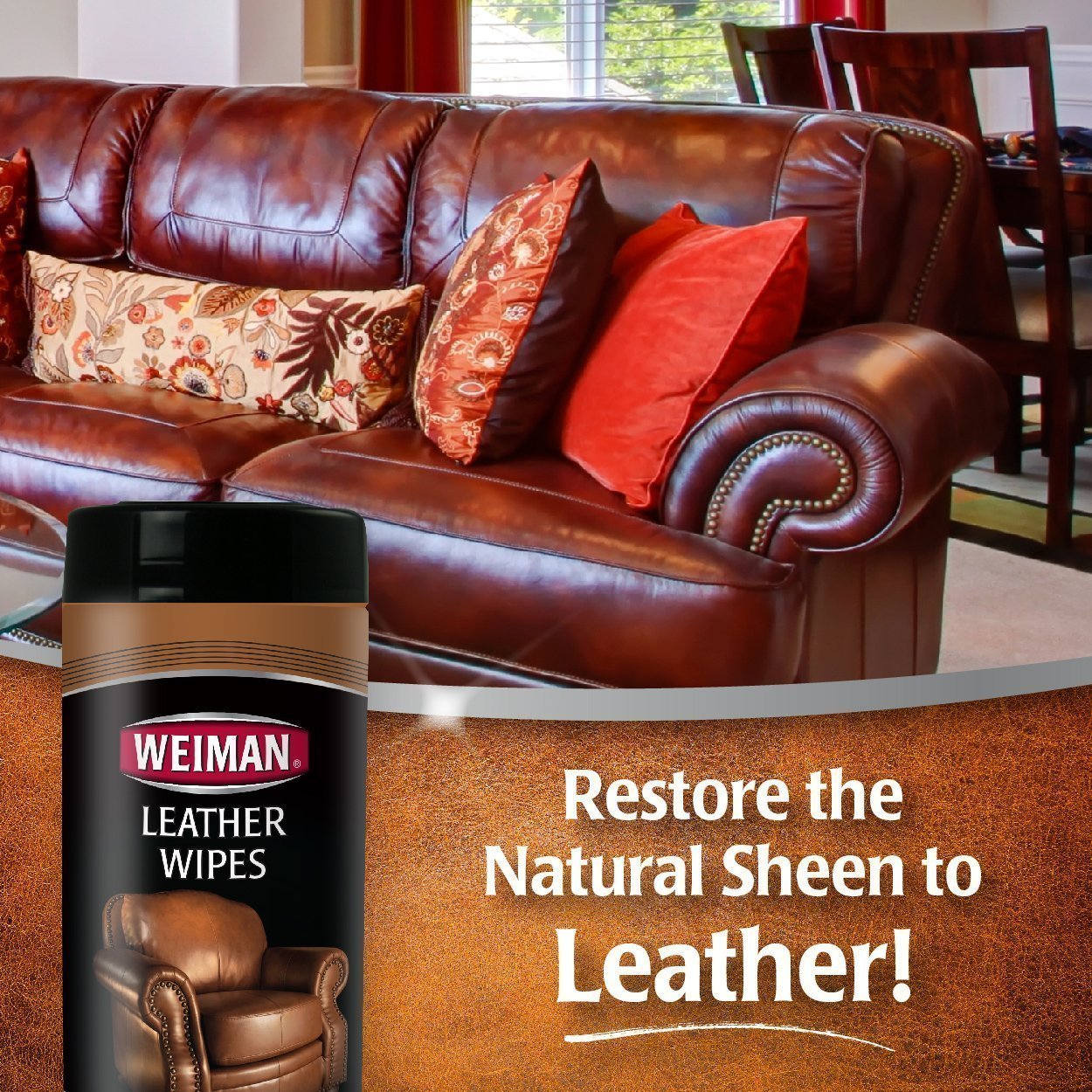 Weiman Leather Wipes for Car Seats, Shoes, Couches - 30 Count (4 Pack) - Clean, Condition & Protect Leather - Perfect for Auto Interiors, Furniture & Accessories