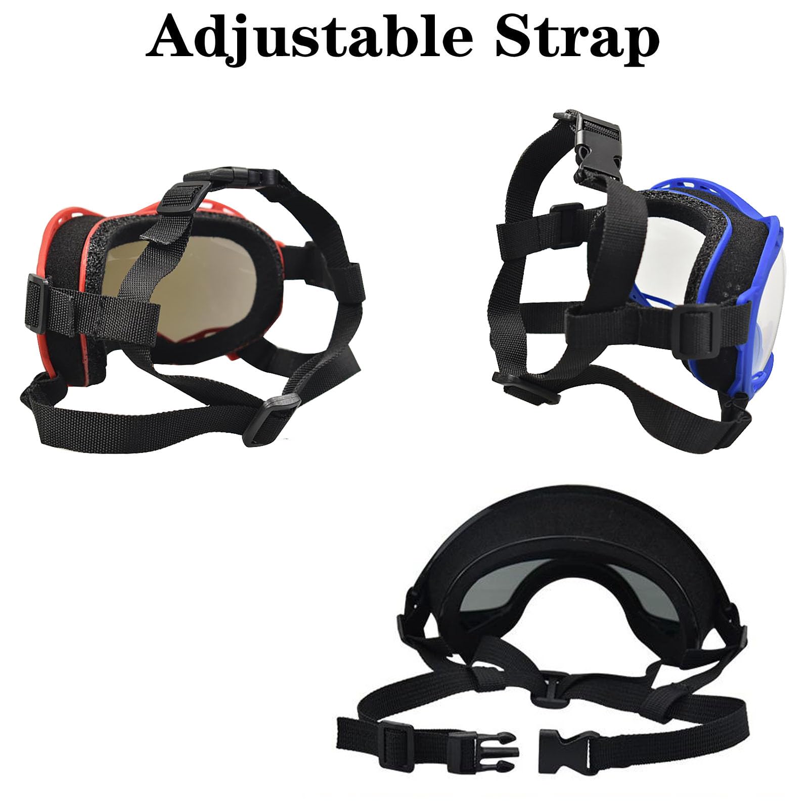 UV Protection Dog Goggles for Large Breeds - Windproof, Dustproof & Snowproof Sunglasses for Medium to Large Dogs - Black Frame with Silver Lens (Small Size) - Perfect for Outdoor Activities, Hiking, Skiing & Beach Adventures