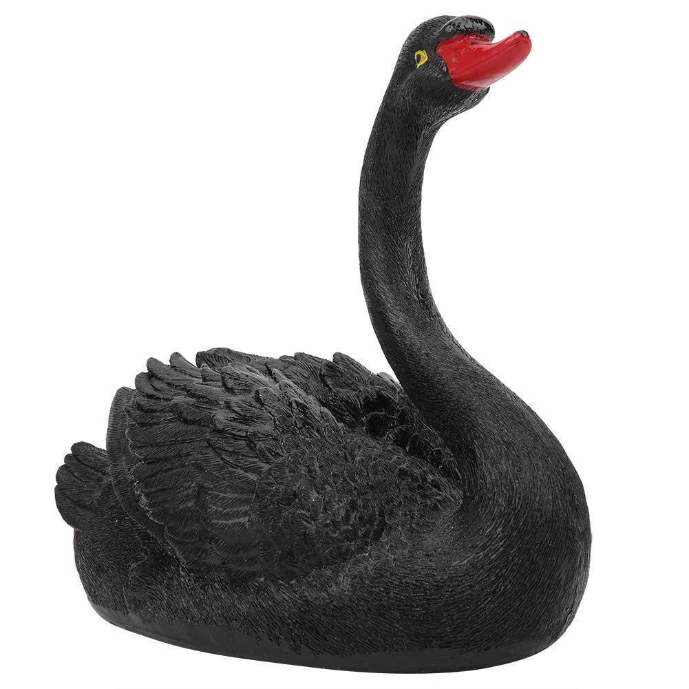 Elegant Black Swan Garden Ornament - Beautiful Outdoor Decor for Fountains, Courtyards & Landscaping | Perfect Summer Decoration for Patio, Poolside & Backyard