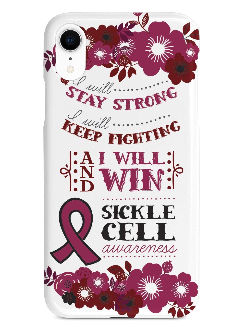 Inspired Cases - iPhone XR Case Compatible with Apple iPhone XR - 3D Textured Protective Phone Cover - I Will Win Sickle Cell Awareness Design - Perfect for Daily Use & Special Occasions