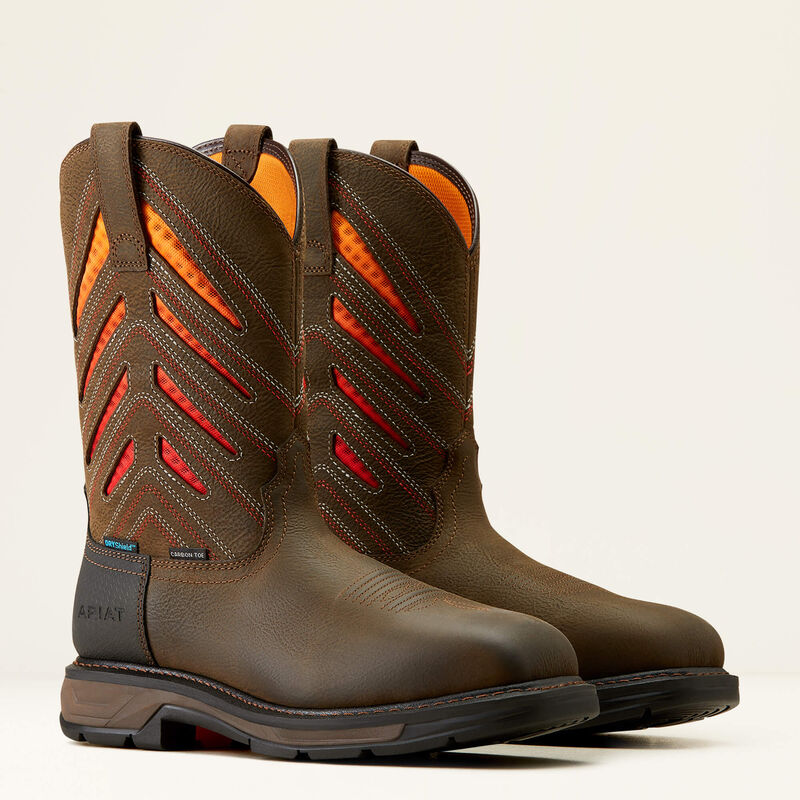 WorkHog XT VentTEK Waterproof Carbon Toe Work Boots for Men - Slip Resistant Safety Shoes for Construction & Outdoor Work