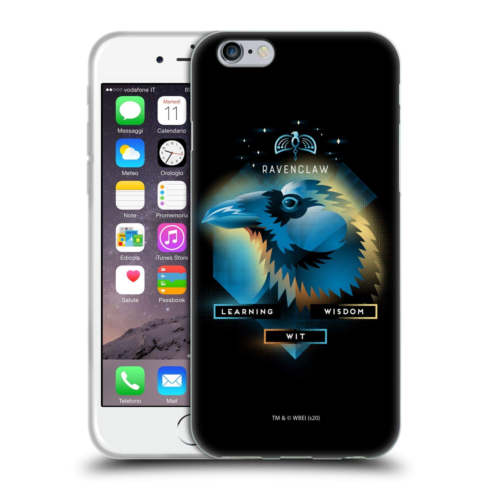 Official Harry Potter Ravenclaw Deathly Hallows XIX Soft Gel Case for iPhone 6/6s - Licensed Hogwarts Phone Cover for Fans, School, Work & Daily Use
