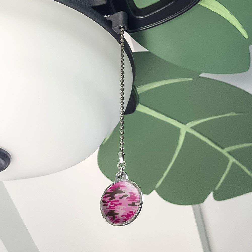 Pink Camouflage Ceiling Fan Pull Chain with Light - Decorative Ceiling Fan Accessory for Bedroom, Nursery, Kids Room & Home Decor