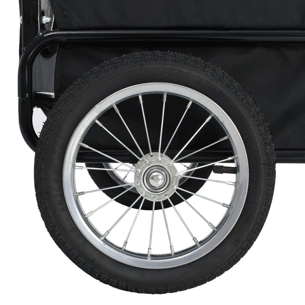 **vidaXL 2-in-1 Pet Bike Trailer & Jogging Stroller – Quick Convertible Design, Durable Steel Frame, Water-Resistant Oxford Fabric, Breathable Mesh Windows – Red & Black – Perfect for Cycling, Running & Outdoor Adventures with Your Pet**