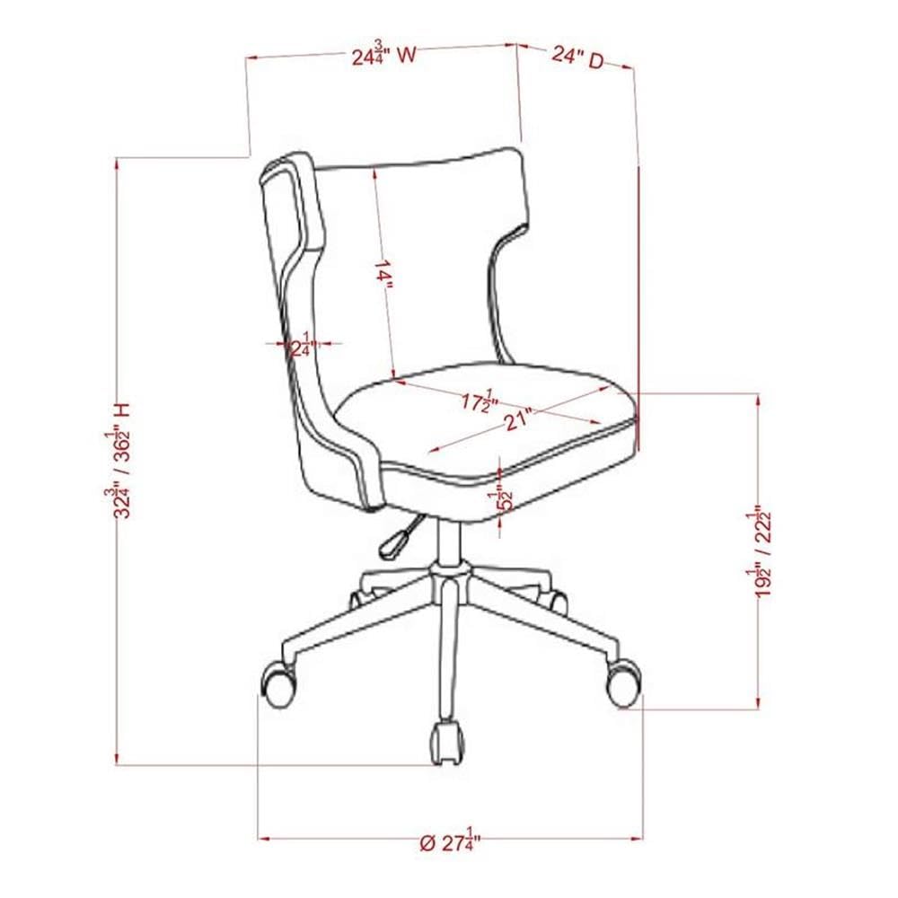 Furniture of America Nillicent Gray Fabric Wingback Office Chair - Ergonomic Executive Desk Chair for Home & Office Workspace