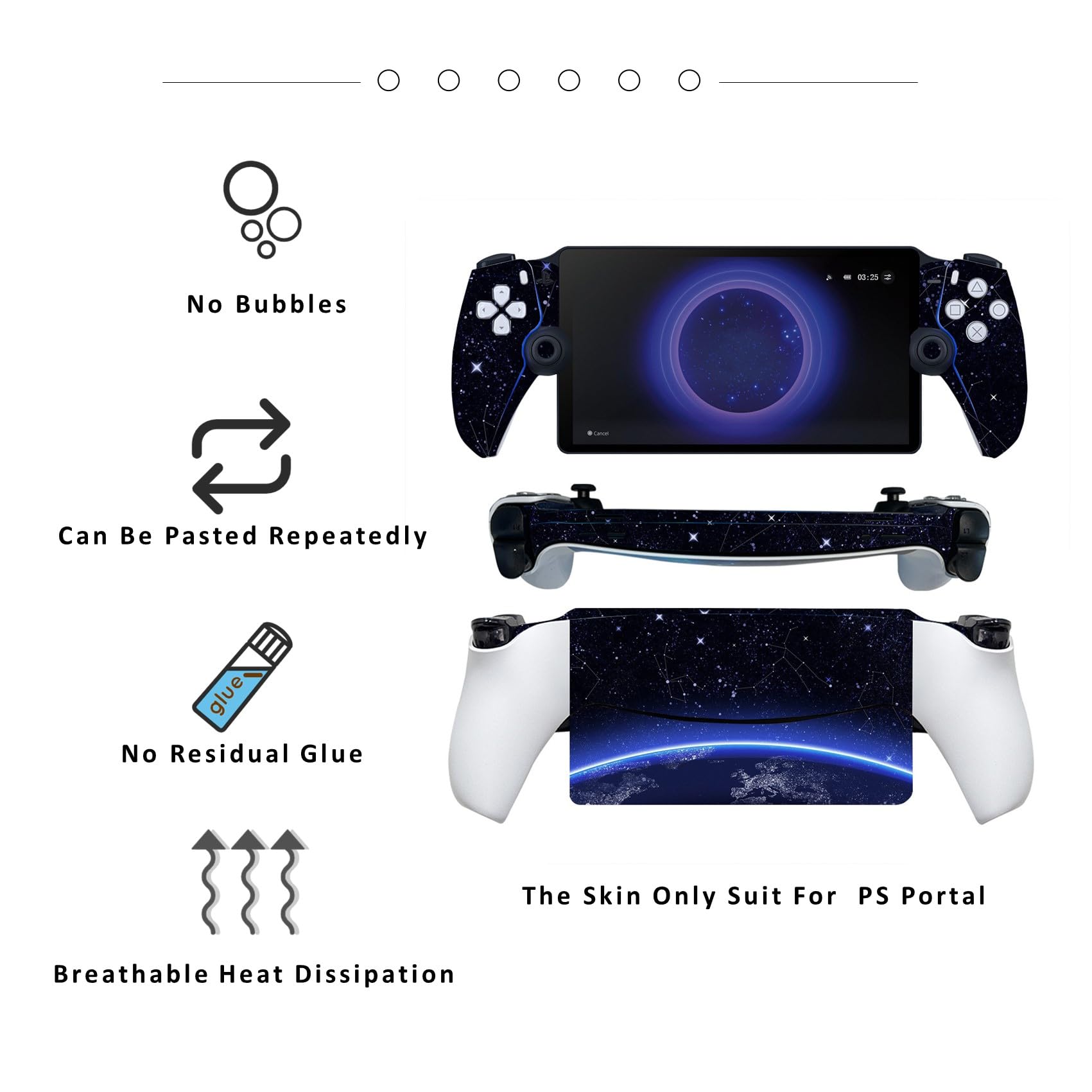 PS5 Controller Skin for Playstation Portal - Vinyl Sticker Protective Wrap Decal Cover Accessories for PS5 Portal (Earth Design) - Perfect for Gaming Protection & Customization