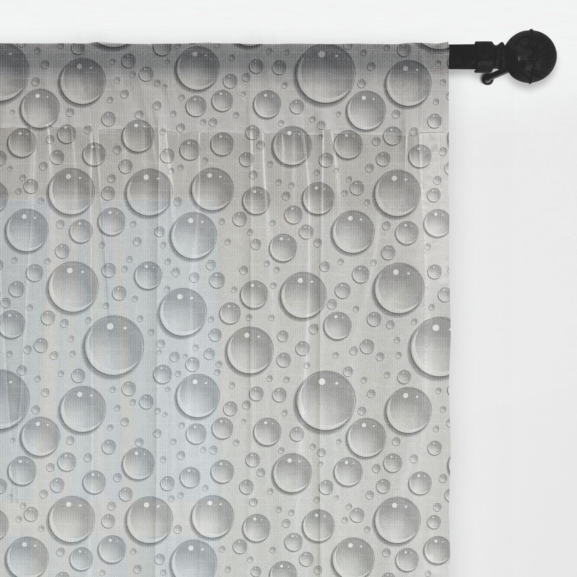 Ambesonne Grey Tulle Curtains with Rod Pocket - Small & Large Bubbles Water Liquid Design, Sheer Drapes for Living Room, Bedroom, Wedding Party (2 Panels, 108