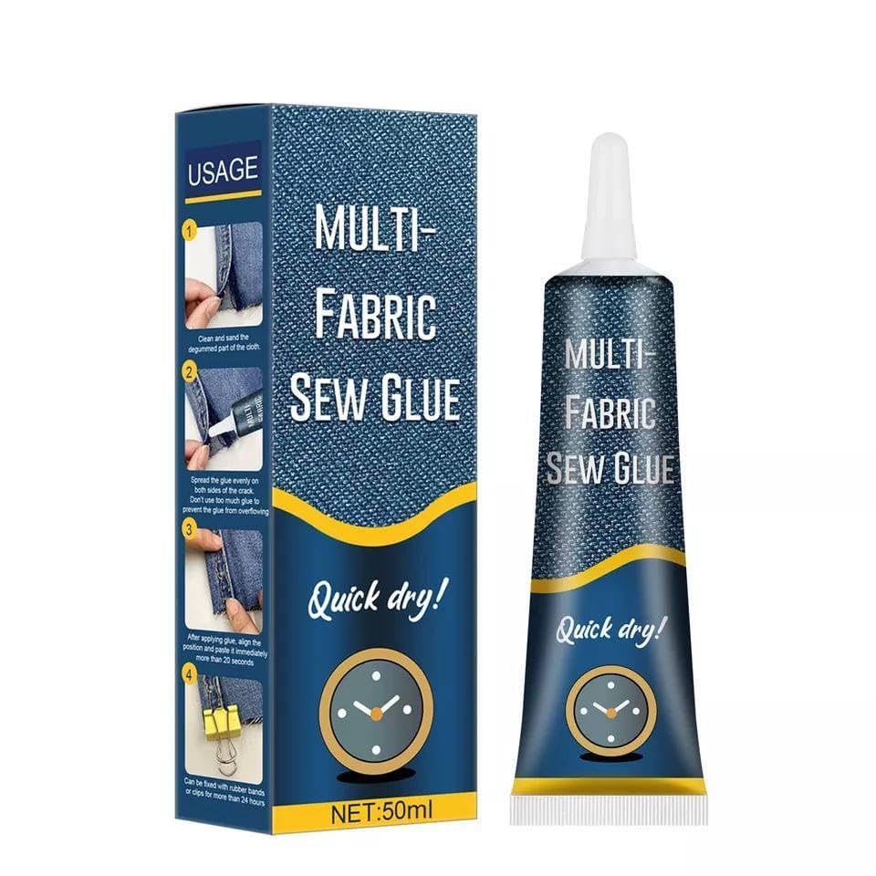 BITTZOOT Permanent Clear No Sew Strong Fabric Glue - Quick Dry 24 Hours, Waterproof Adhesive for Cotton, Flannel, Denim, Leather, Polyester - Ideal for DIY Crafts, Doll Repair & Clothing Fixes