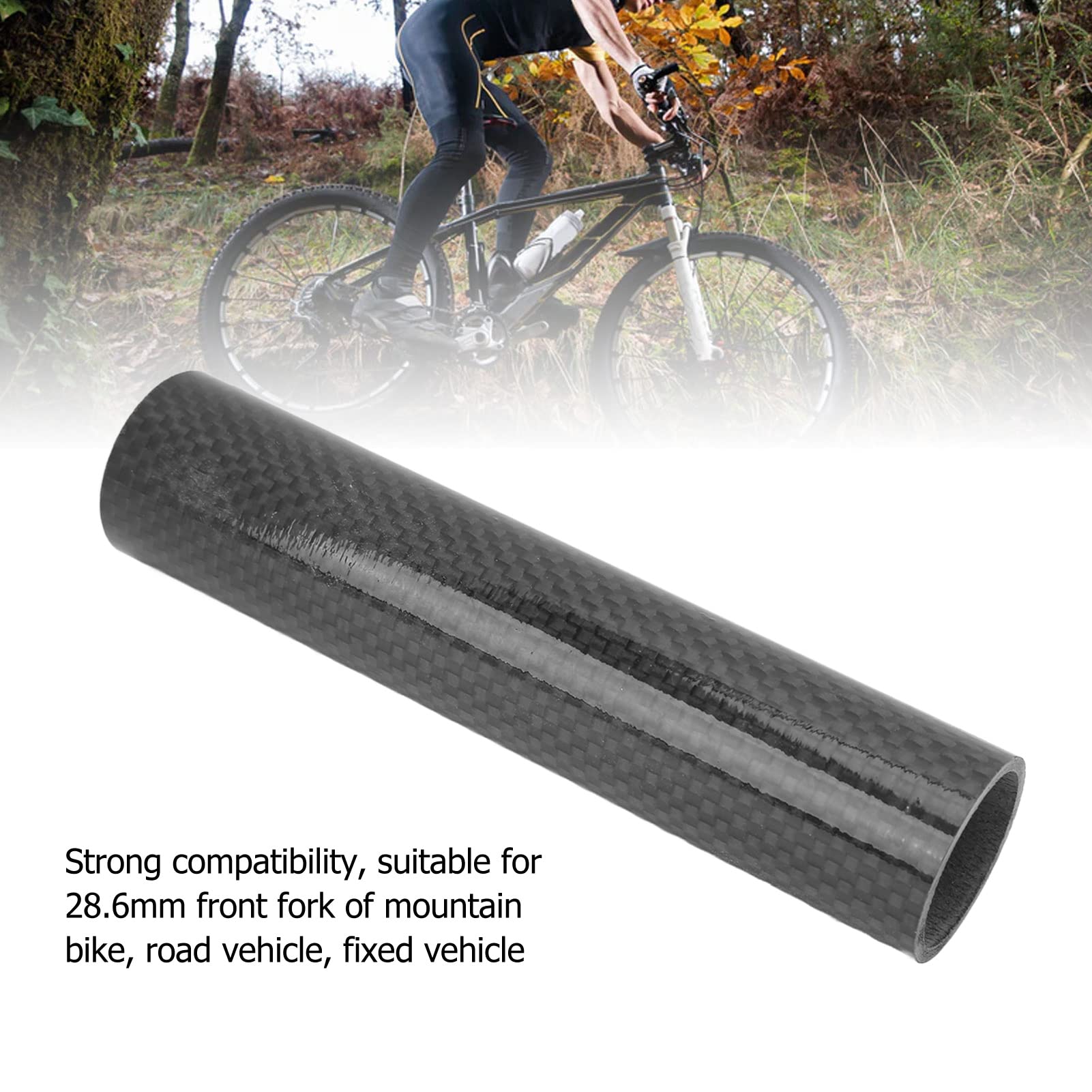 VBESTLIFE Carbon Fiber Headset Spacer - 15cm x 28.6mm Front Fork Washer for Road Bikes | Lightweight & Durable Bike Stem Spacer for Enhanced Cycling Performance | Perfect for Road Bike Maintenance & Upgrades