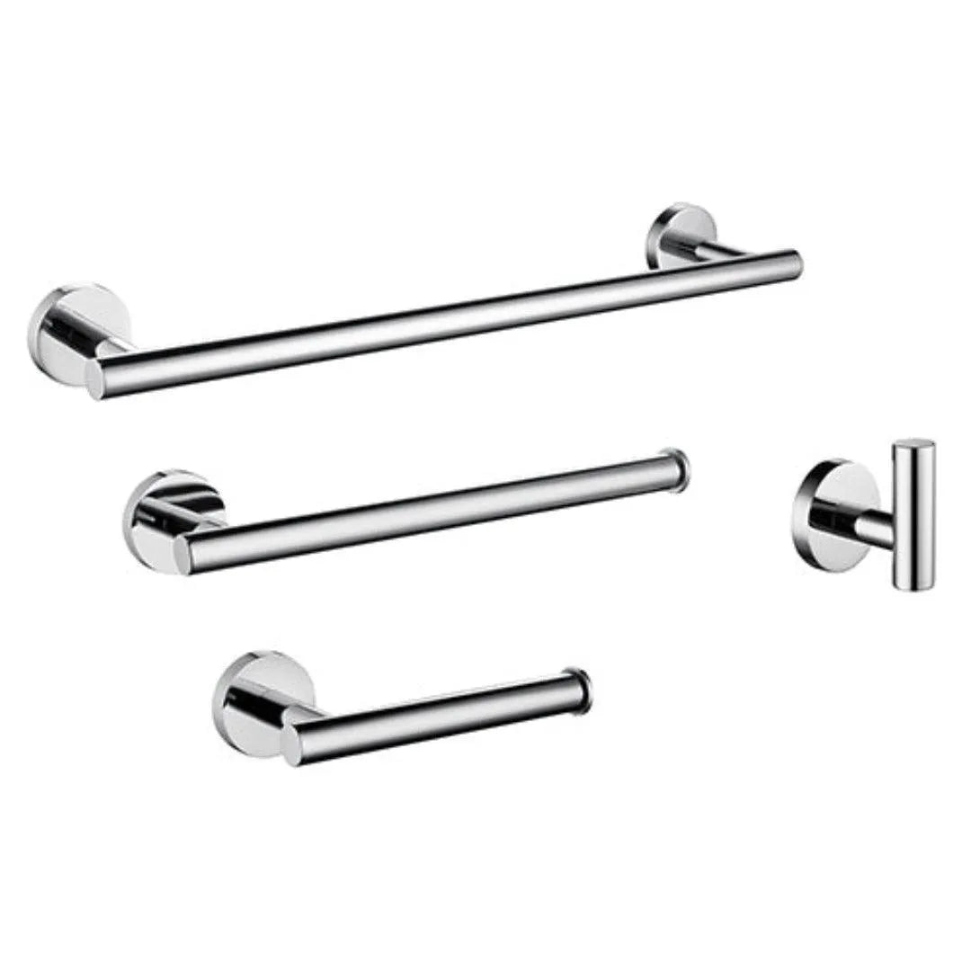 Premium Bathroom Hardware Set BAK114 - Modern Chrome Finish Towel Bar, Robe Hook & Toilet Paper Holder - Perfect for Home & Hotel Bathroom Decor