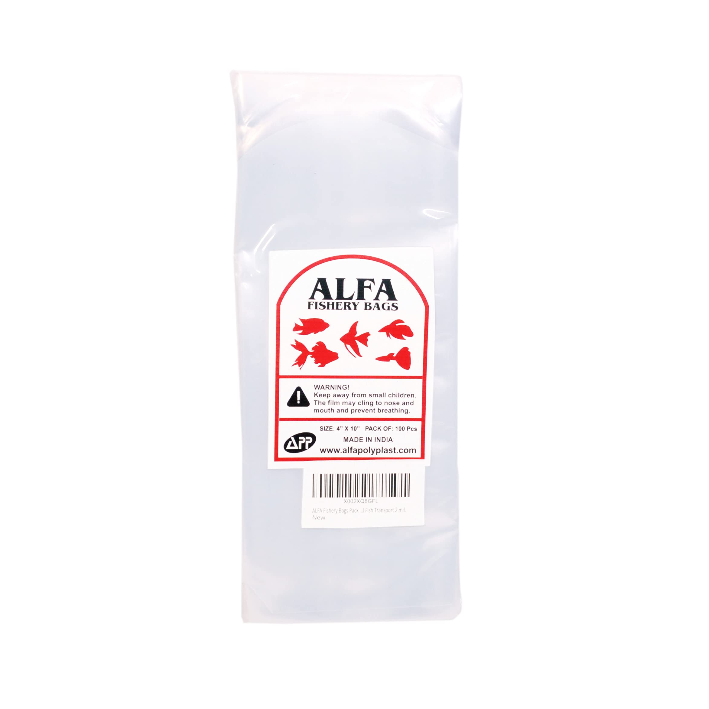 ALFA Fishery Leak-Proof Clear Plastic Fish Bags for Shrimp & Small Fish Transport - 2 Mil Thick, Round Bottom Design (4