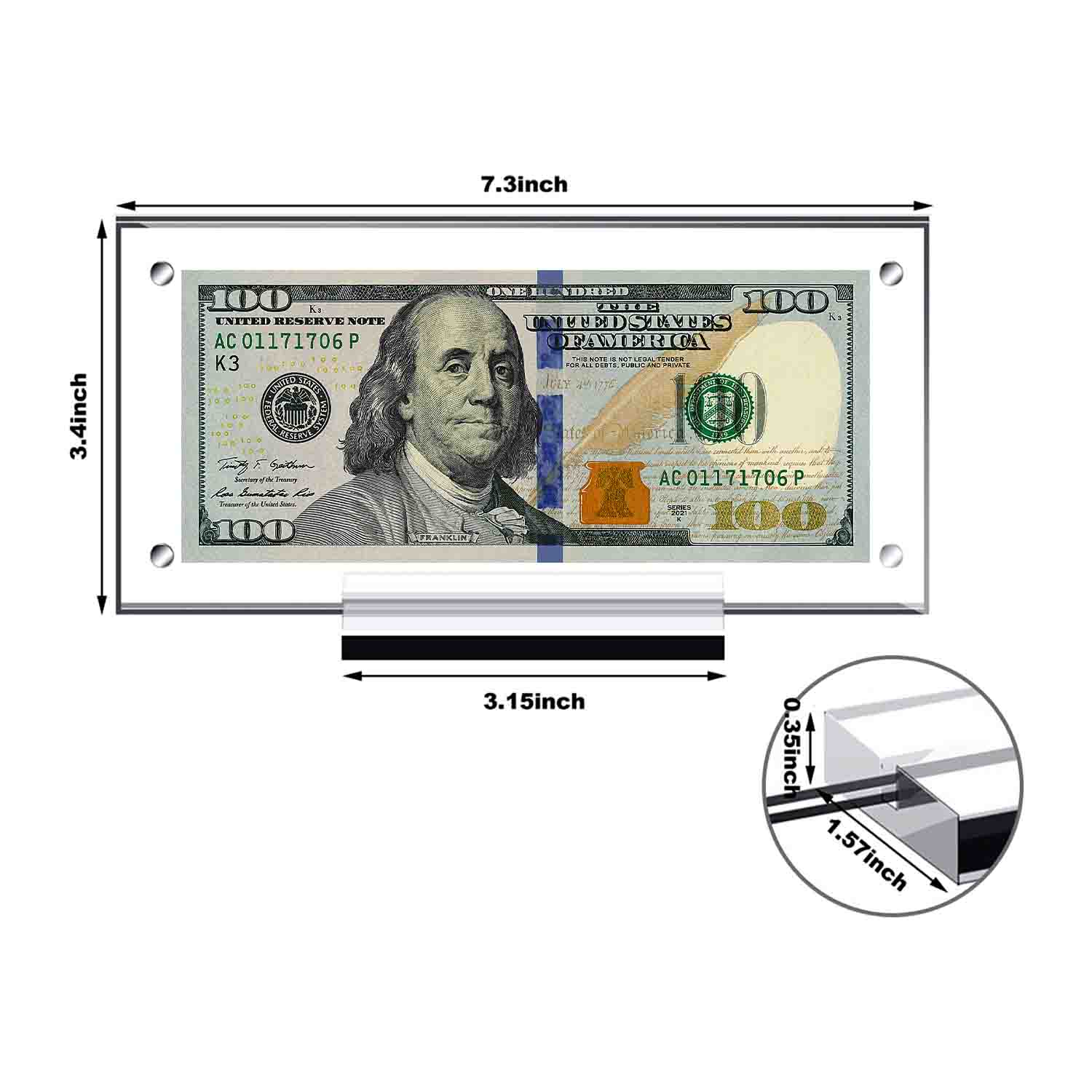 Premium Bill Holder Display Case - Money Organizer for Cash, Receipts & Business Cards | Perfect for Retail Stores, Restaurants & Office Use