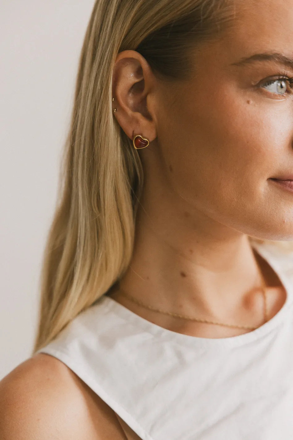 Eden Heart Earrings for Women - Romantic Valentine's Day Gift, Dainty Gold-Plated Jewelry - Perfect for Date Night & Special Occasions
