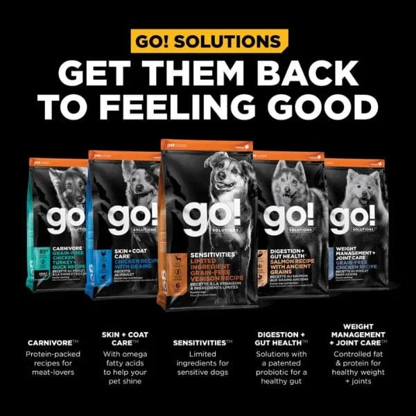Go! Solutions Sensitivities Limited Ingredient Grain-Free Venison Recipe Dry Dog Food - 22lb Bag for Dogs with Food Allergies | Hypoallergenic, Digestive Support & Skin Health | Ideal for Sensitive Stomach & Allergy-Prone Pets