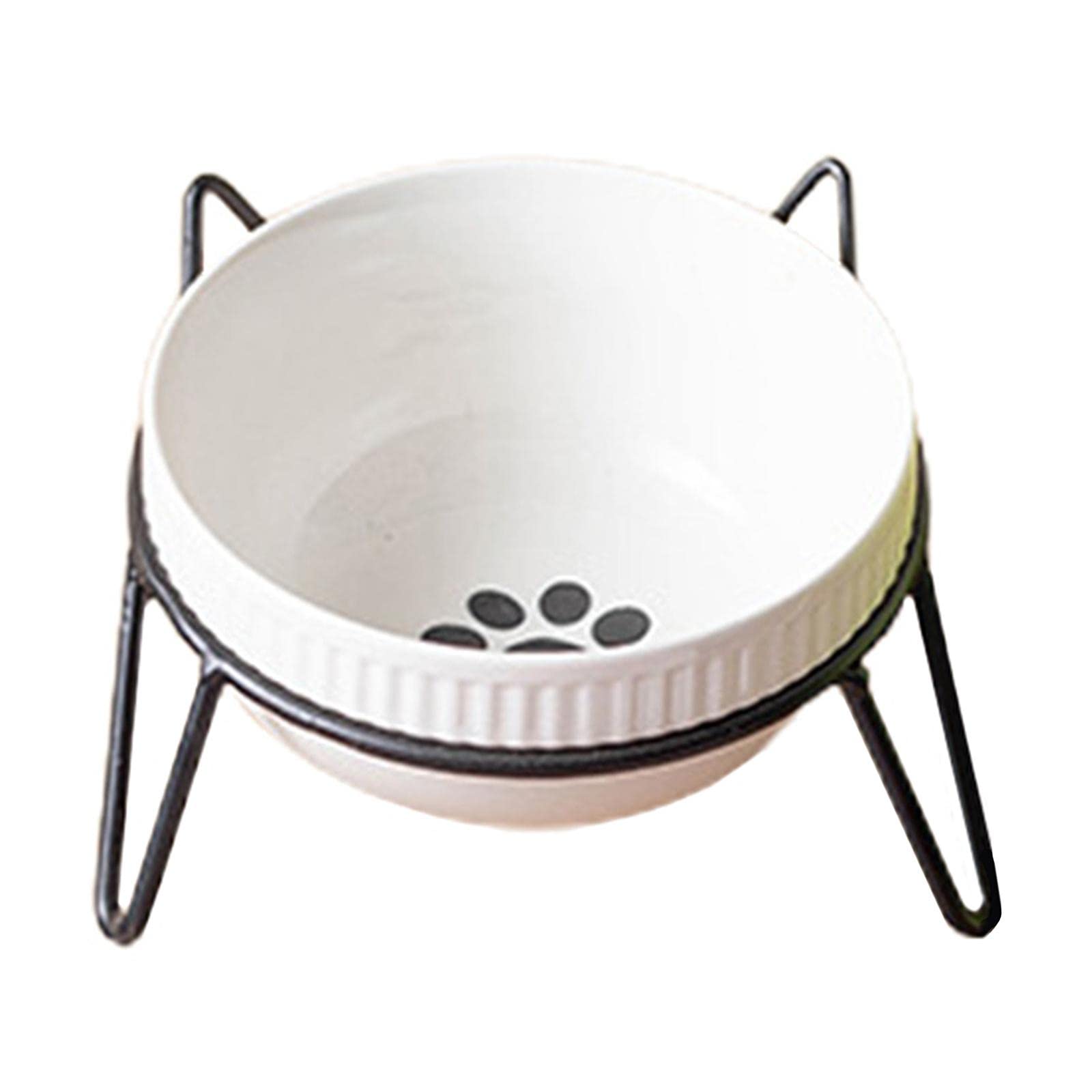 Premium Iron Pet Bowl Stand Holder - Single Feeder for Dogs & Cats - Durable Black Food Bowl for Mealtime & Feeding Station Use