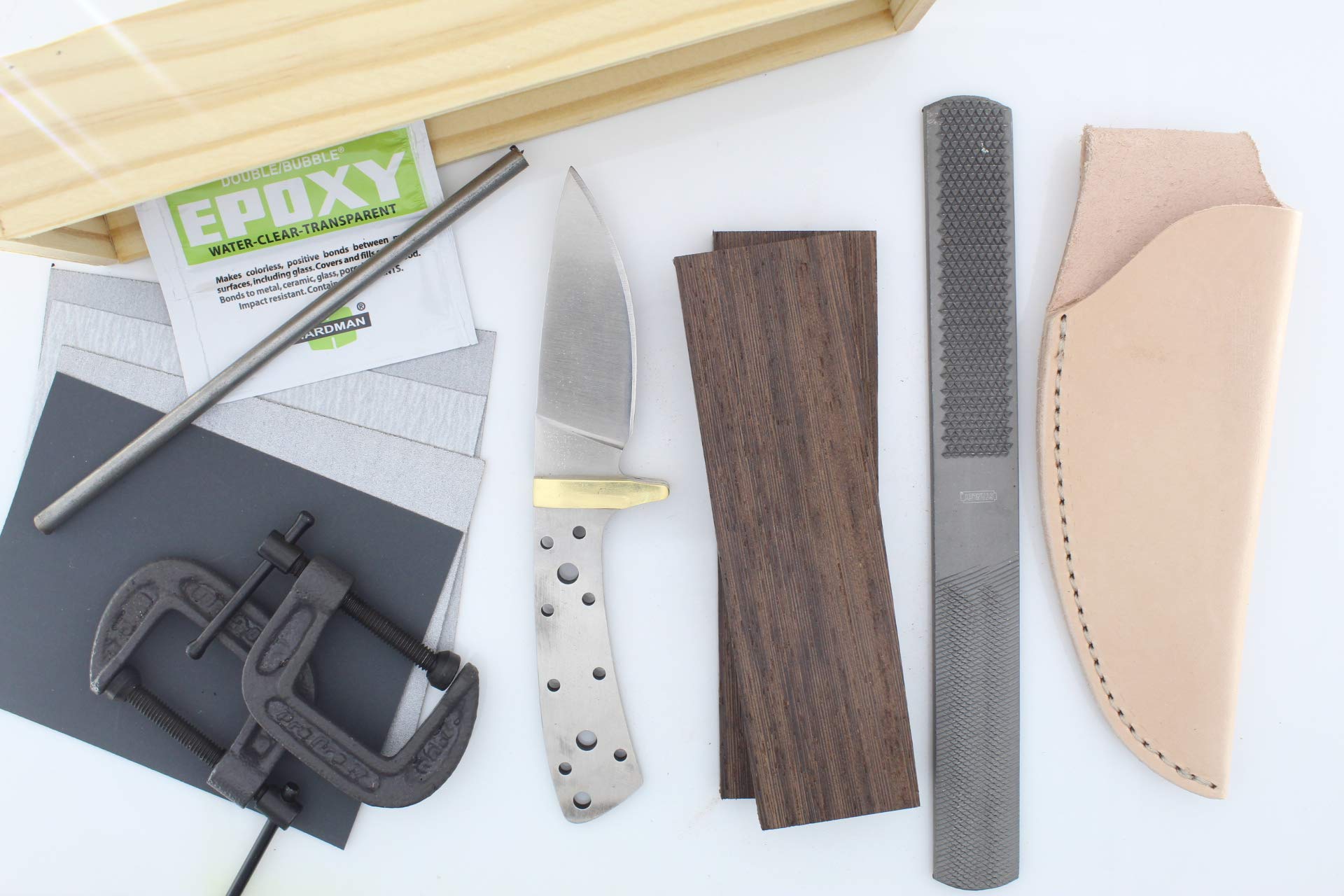 Premium Knife Making Crates by Knives of Payne - No Tools Required DIY Knife Kits - High-Quality Knife Supply (S801 Wenge Wood) for Woodworking, Camping & Survival Gear Enthusiasts
