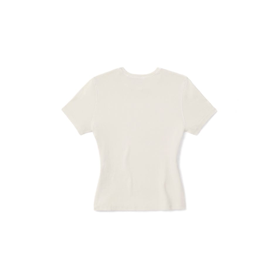 Premium Ribbed T-Shirt for Men & Women - Soft Cotton Crewneck Tee in Off-White | Casual Wear, Layering & Everyday Comfort