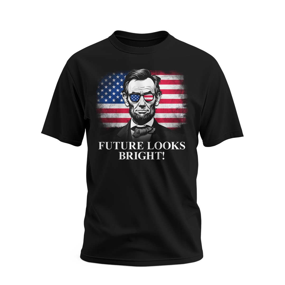 Abraham Lincoln Black Short Sleeve T-Shirt | Patriotic American History Graphic Tee for Men - Perfect for 4th of July, Presidents Day & Political Events