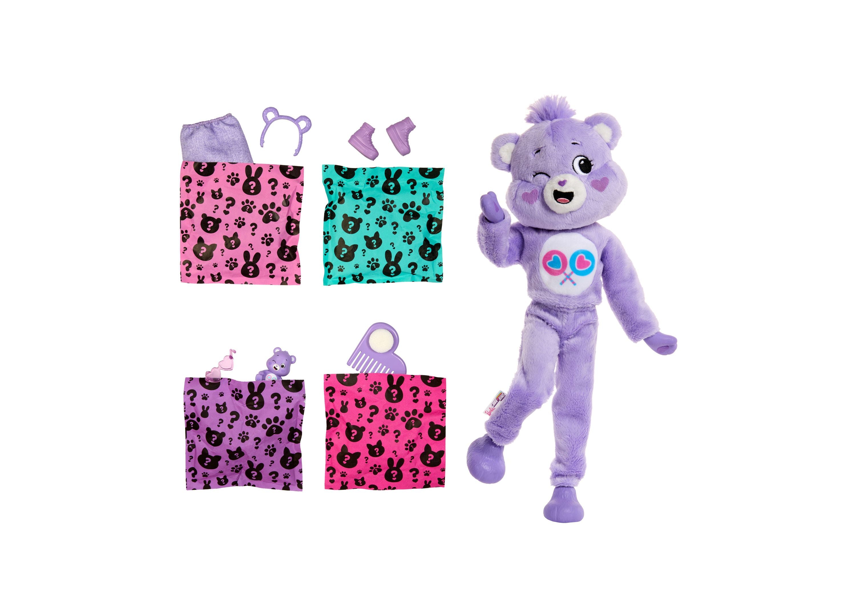 Barbie Cutie Reveal Care Bears Series Doll with Share Bear Plush Costume - Perfect Gift for Kids, Collectible Toy for Girls & Boys - Birthday, Christmas & Playtime Fun
