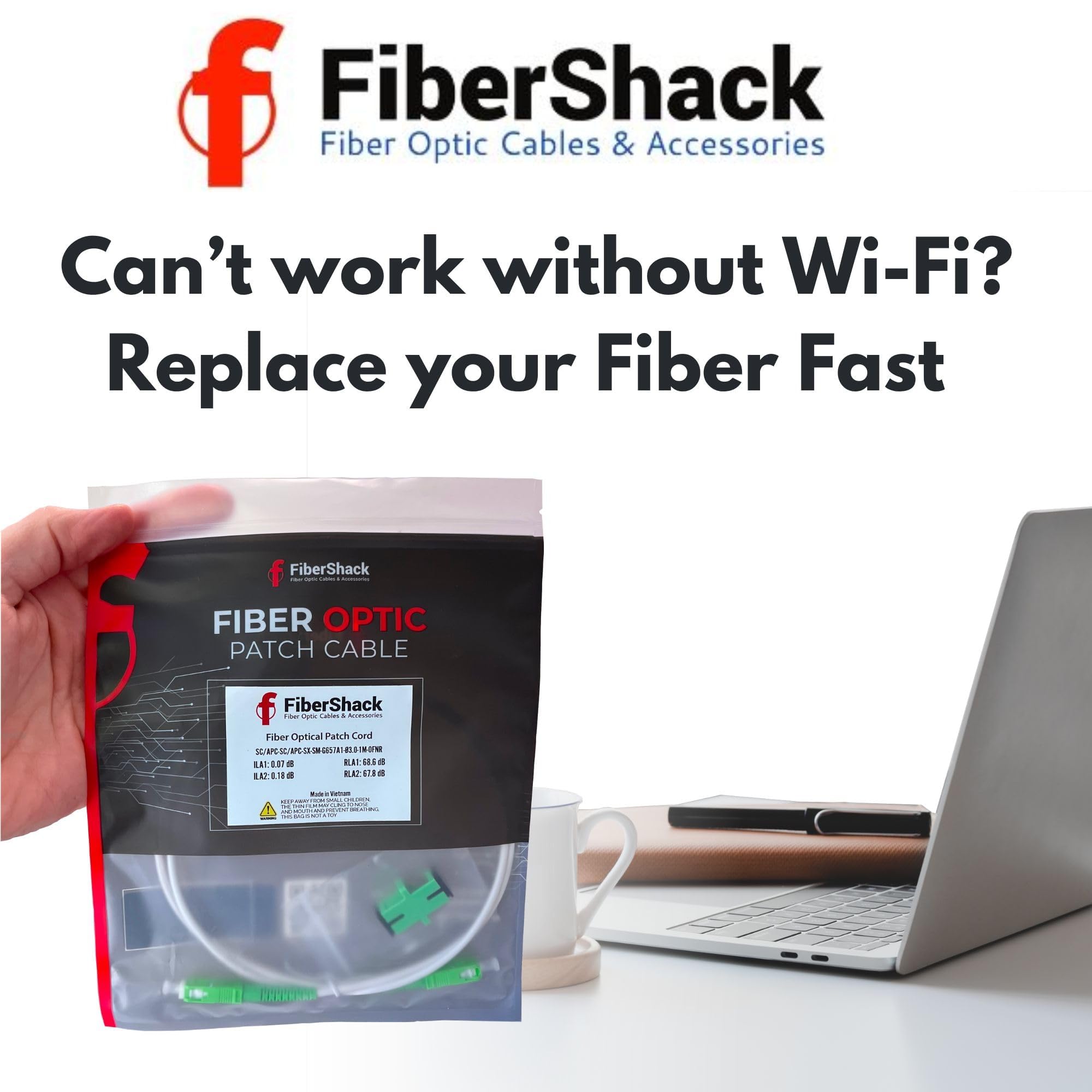 High-Speed 30ft SC/APC to SC/APC Single Mode Fiber Optic Patch Cable - 10M Simplex Optical Internet Cable for Home & Office Networks - Perfect for Fiber Internet, CCTV, and Network Extensions
