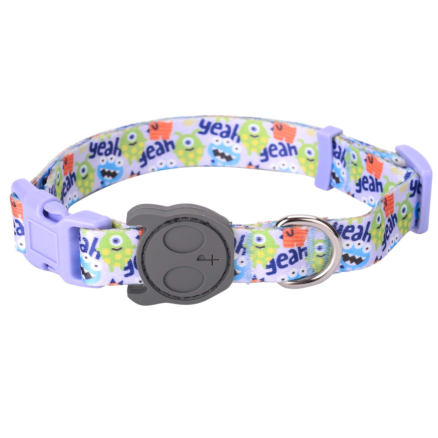 Best Adjustable Large Dog Collar - Durable Soft & Heavy Duty with Cute Monster Design - Comfortable Pet Collar for Puppies, Adults, Boys & Girls - Perfect for Outdoor Walks, Indoor Training & Daily Use
