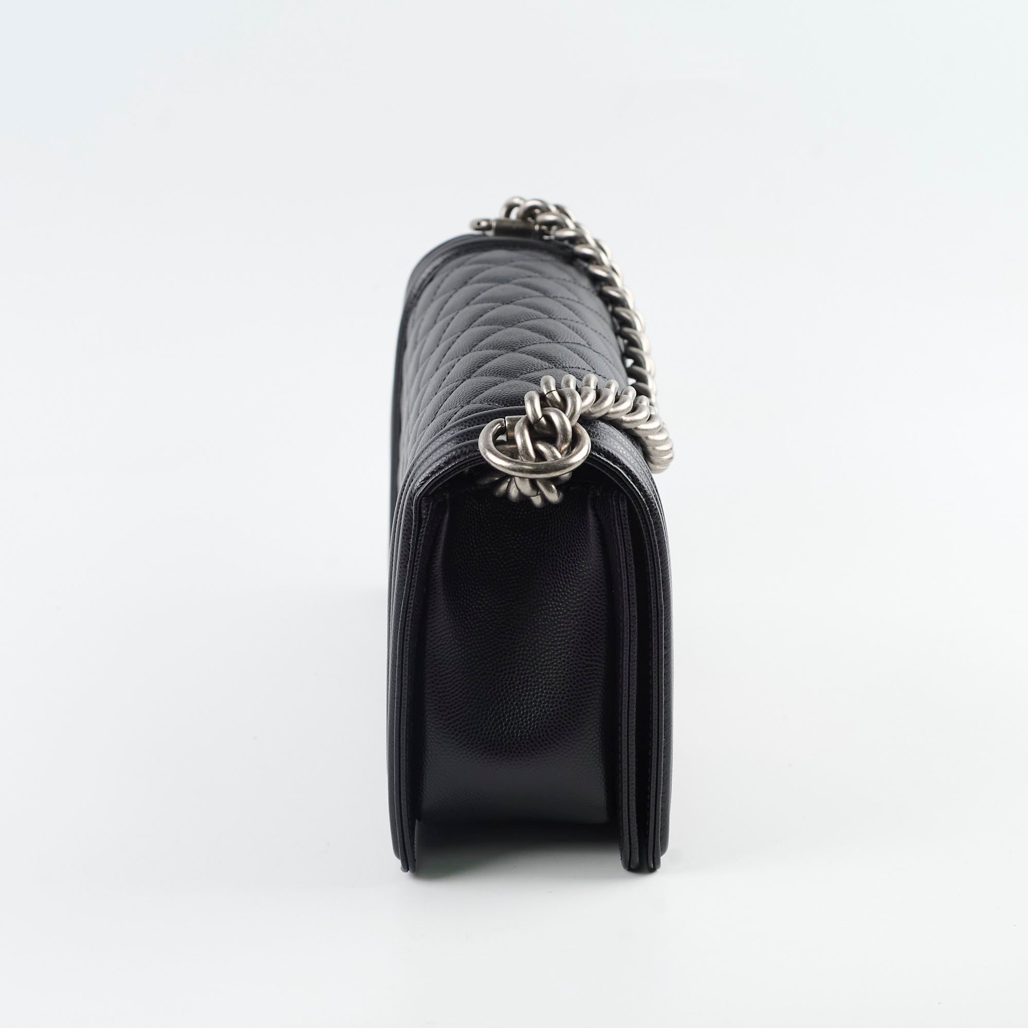 Chanel Caviar Old Medium Boy Bag Black 28cm - Luxury Designer Handbag for Women, Perfect for Evening Parties & Special Occasions