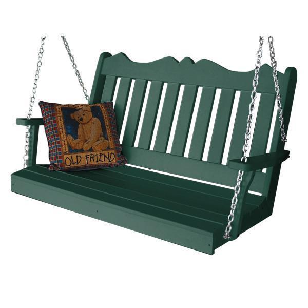 A & L Furniture Poly Royal English Swing - Outdoor Patio Swing Chair for Garden, Porch, and Backyard Relaxation