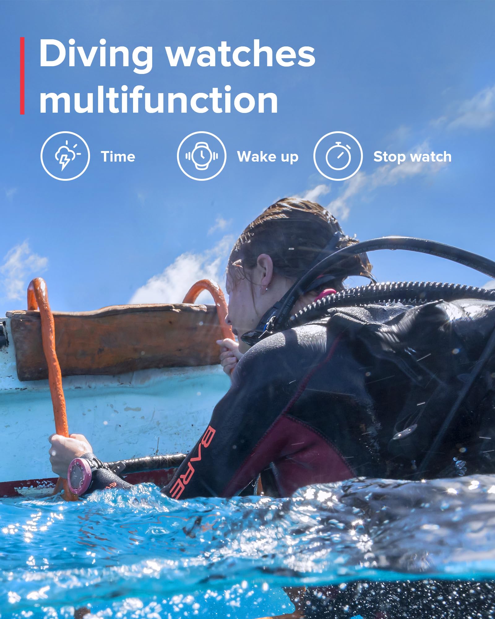 Suunto Zoop Novo Wrist Scuba Diving Computer - Professional Dive Watch with Depth Gauge & Nitrox Support for Underwater Exploration, Snorkeling & Freediving Adventures