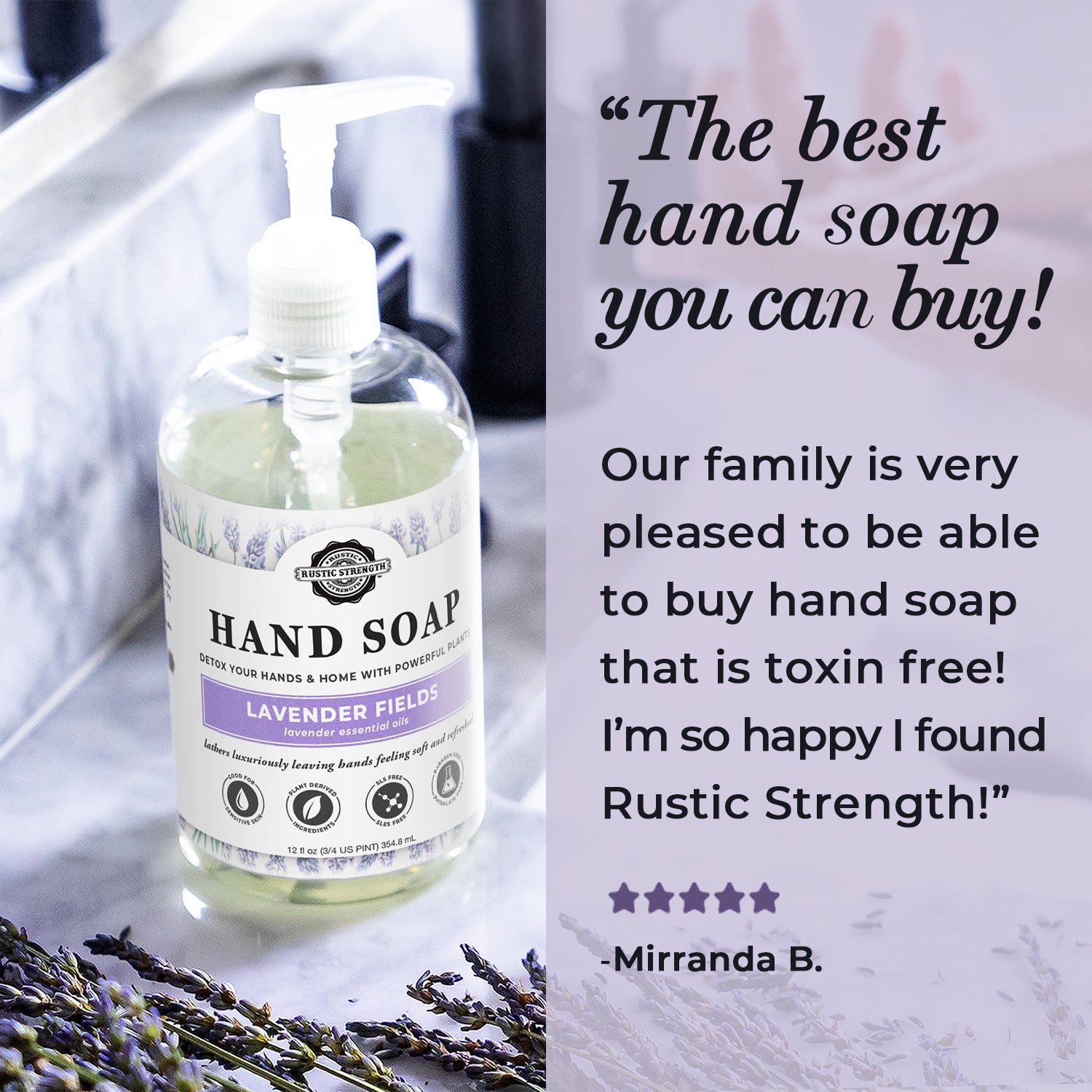Refreshing Hand Soap with Natural Ingredients | Moisturizing & Antibacterial | Perfect for Kitchen, Bathroom & Office Use