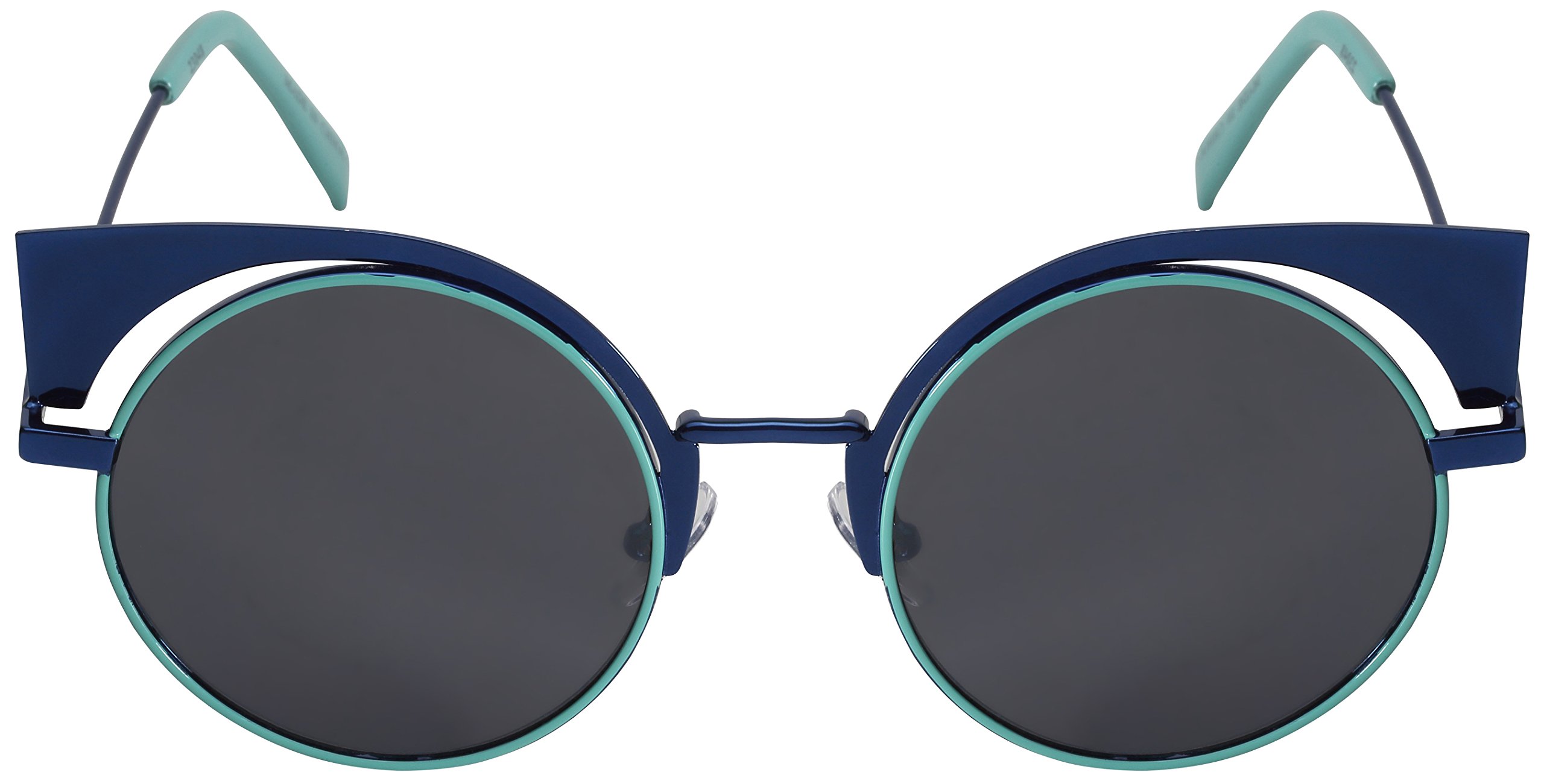 2016 Vintage Cat Eye Sunglasses with Cut-Out Design & Flat Flash Mirror Lenses - 23048-FLFM - Perfect for Beach, Driving, and Fashion Outfits