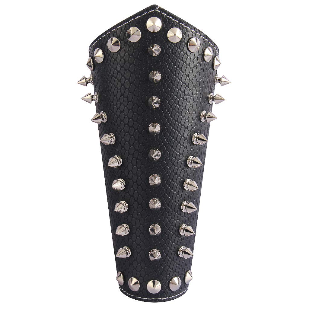 JAOYU Medieval Leather Bracer Set - 2PCS Viking Armor Vambrace Wrist Guards for LARP, Cosplay & Renaissance Fairs - Durable Leather Gauntlets for Role Playing, Historical Reenactment & Costume Accessories